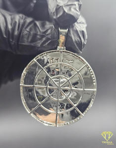 Premium <b>Clock</b> Pendant With Lab Grown Diamond Border Roman Numerals Hip Hop Fashion Jewelry Necklace - Product Image 3