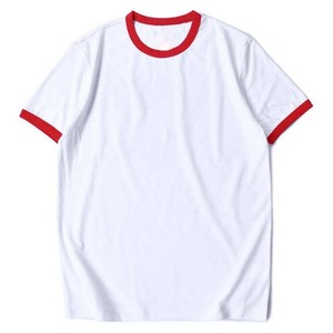 T-shirts personnalisés pour hommes en gros, 100 % coton, col rond, imprimé Ringer, vierges et unis - Product Image 6