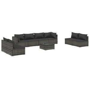 Set Lounge da Giardino Modulare Medio in Rattan PE Grigio - Product Image 2