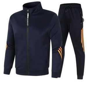 Men's Tracksuit Full <b>Zip</b> <b>Hooded</b> Collar Sporty Style Solid Color Printed 100% Cotton Blend Spring Wear Regular Fit Streetwear - Product Image 2