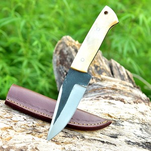 Cuchillo de Camping Hecho a Mano Personalizado de Acero al Carbono con Punta Recta, Hoja de 3mm de Grosor, 9 Pulgadas de Longitud Total, Mango de Hueso, ODM OEM DIY - Product Image 4