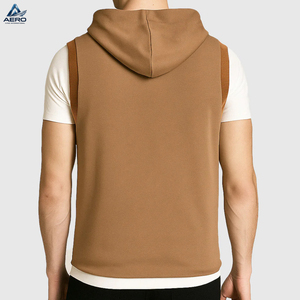 Buen Proveedor con Logotipo Propio, Chaleco con Capucha sin Mangas para Hombre, Tejido de Punto, Color Sólido, Informal, Corte Regular, para Otoño - Product Image 2