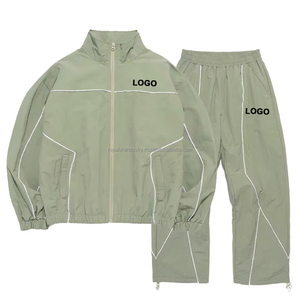 Chándal holgado personalizado con capucha y estampado, conjunto de 2 piezas para hombre y mujer, ligero, de gran tamaño, de poliéster, transpirable - Product Image 1