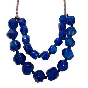 El mejor collar de resina azul de moda con forma de diamante y flor, cadena hecha a mano de artesanía Javed para mujeres, hombres, fiestas de boda - Product Image 1