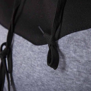 <b>Men's</b> Two-Tone Grey & Black Color-Block Hoodie - Slim Fit Cotton Fleece <b>Pullover</b> - Trendy Urban Streetwear Sweatshirt - Product Image 5