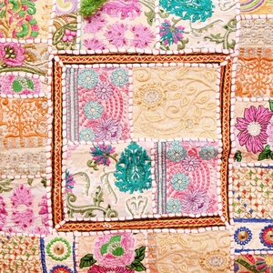 New Arrival Bohemian Floor <b>Cushions</b> <b>Indian</b> Pouf Square <b>Indian</b> Handmade Patchwork Vintage Square <b>Cushion</b> Cover Home Decorative - Product Image 5