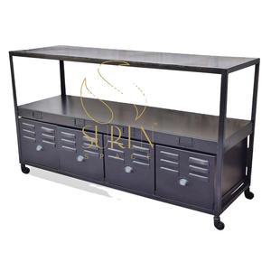 Gabinete de consola de metal de hierro para hoteles y restaurantes de estilo lujoso hecho a mano de diseñador indio - Product Image 1