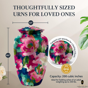 โกศบรรจุอัฐิแบบอเมริกันลายดอกไม้สุดหรู ขนาดสำหรับผู้ใหญ่ ทำจากโลหะ สำหรับใส่เถ้ากระดูก ทำด้วยมือ สวยงาม เป็นมิตรกับสิ่งแวดล้อม ทนทาน ใช้เป็นที่ระลึก - Product Image 4