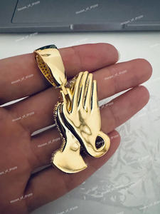 จี้พระเยซูทรงมือไขว้สีเงินประดับเพชรโมอิสซาไนต์สไตล์ฮิปฮอป สร้อยคอเครื่องประดับแนวศาสนา - Product Image 2