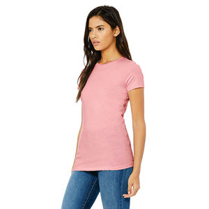 Camiseta de Verano para Mujer, Corte Ajustado, Básica, Lisa, Informal, con Cuello Redondo, Manga Corta, Elástica y Acanalada - Product Image 3