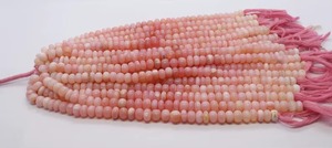 Perles Rondelles Lisses en Opale Rose Naturelle Ombrée AAA 8MM 9MM, Perles d'Opale Rose Authentiques, Rondelles d'Opale Rose Naturelle de 8 Pouces - Product Image 3
