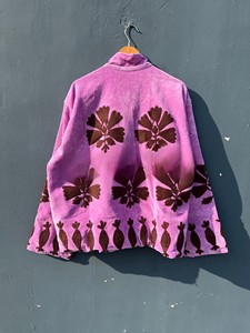 2026 Hot Selling Pink Velvet Embroidered <b>Jacket</b> Handcrafted Floral A-Line Winter Coat Front Zip Closure <b>Jacket</b> At Factory Price - Product Image 2