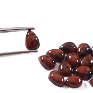 พลอยแจสเปอร์มาร์โคนีธรรมชาติคุณภาพสูง รูปทรงลูกแพร์ขนาด 8x5 มม. แบบคาโบชอง สำหรับทำเครื่องประดับ แหวน จี้ ต่างหู - Product Image 1