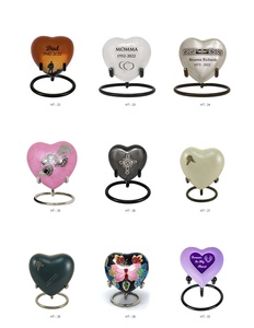 Urne funéraire en forme de cœur avec support, finition antique, design personnalisable, urnes commémoratives pour adultes, pour cendres, fournitures funéraires, idée cadeau - Product Image 6
