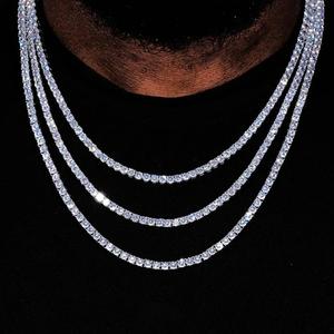 Cadena de tenis VVS1 con moissanita y plata 925 chapada en platino, collar de cadena de tenis original, regalo de boda para novias - Product Image 5