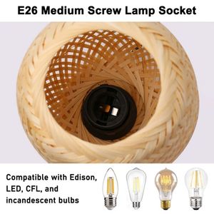 <b>Rustic</b> Bamboo Table Lamp Handmade Natural <b>Desk</b> Lighting for Resort Room and Home Decoration - Product Image 3
