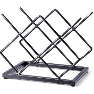 Porte-vin accordéon en métal, finition chromée, pliable, support à vin autoportant, organisateur de rangement géométrique pour bouteilles, pour la maison et les bars - Product Image 5