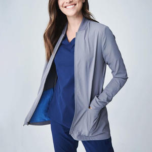 Custom Medical Doctor Zipper <b>Scrubs</b> Jacket Women Long Sleeve Ladies Doctor Hospital Wear Zip Up <b>Scrubs</b> Jacket - Product Image 5