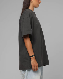 Camiseta de algodón extragrande para mujer, corte holgado, informal, de manga corta, cuello redondo, camiseta de verano personalizada para mujer - Product Image 2