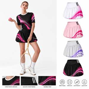 <b>Mens</b> Plus Size Pleated Tennis <b>Skirt</b> Built-in Shorts | Lightweight Breathable Padel Tennis Skort | Custom Sportswear OEM ODM - Product Image 1