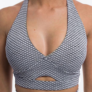 Ensemble de yoga 2 pièces pour femme : Crop top dos nageur à col en V profond et leggings taille haute, en nylon respirant uni, sans couture, pour le sport et la gym - Product Image 6