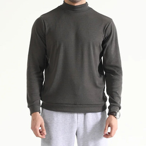 Pull en tricot à col roulé uni pour homme, manches longues, décontracté, pour l'automne - Product Image 5