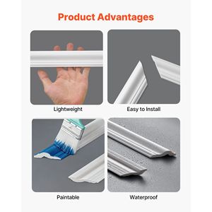 Kit di 6 Pannelli Leggeri per Rivestimento Murale, Facile Installazione, Impermeabili, Verniciabili, in Polistirolo, per Decorazione Pareti - Product Image 4