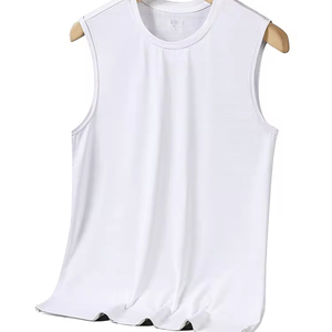 High Quality Sleeveless Summer Fitness Bodybuilding Gym Tank Tops Wholesale <b>Mens</b> <b>Singlet</b> Breathable Quick Dry Ribbed Cotton Vest - Product Image 4