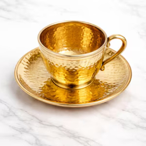 Marvelous look Metal Tea Coffee <b>Cup</b> and <b>Saucer</b> in Brass Gold Finished Best Quality Tabletop Serving Tea <b>Cup</b> and <b>Saucer</b> - Product Image 5
