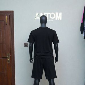 Ensemble short et t-shirt homme été 2026 – Décontracté, manches courtes, mode polyvalente, respirant, couleur unie, deux pièces, 100 % coton, coupe mi-longue - Product Image 2