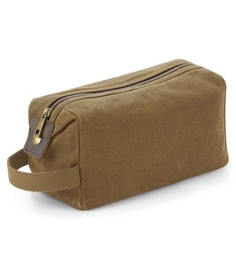 Leather Canvas Toiletry Bag Waterproof Travel Organizer Cosmetic Storage Kit Men <b>Case</b> Bag LCTB-0039 - Product Image 5