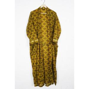 beautiful patchwork Floral Print Vintage Silk Sari Kimono <b>Robe</b> Casual Summer Intimates <b>Beach</b> Nightgown Floor-Length Kimono <b>Robe</b> - Product Image 5