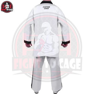 Uniforme de Karate y Freestyle Blanco con Negro, Duradero, de la Más Alta Calidad, Uniforme de Kickboxing Freestyle Más Vendido - Product Image 3
