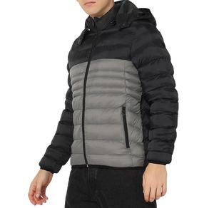 Custom Made <b>Men</b> Winter Puffer <b>Jacket</b> Coated Canvas Hooded Collar Waterproof Front Logo High Street Style with panel work - Product Image 1