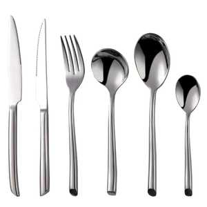 ชุดช้อนส้อมสแตนเลสสีทองสุดหรู ชุดมีดส้อมช้อนขัดเงา ชุดอาหารค่ำ ชุดภาชนะบนโต๊ะอาหาร ชุดครัว - Product Image 3