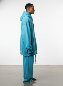 Sweat à capuche personnalisé effet vieilli pour homme, en molleton bouclette 400 GSM, délavé à l'acide, effet soleil, vintage, déchiré, streetwear, 100% coton, OEM - Product Image 4