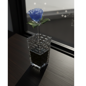 Jarrón de Vidrio de Borosilicato Hecho a Mano con Diseño Moderno, Flor de Rosa Azul, para Mesa, con Colores Personalizados y Empaque para Regalos del Día de San Valentín - Product Image 5