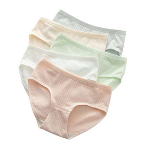 Ensembles de culottes basiques sans coutures taille mi-haute pour femmes, 100 % coton, antibactériens, sous-vêtements de fitness, personnalisation de la marque - Product Image 5