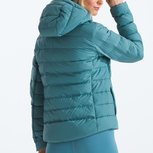 Doudoune matelassée tendance en toile tricotée pour femme, imperméable, coupe-vent, respirante, avec fermeture éclair et capuche brillante - Product Image 2