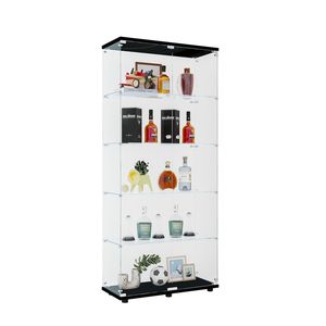 Vetrina Nera a Due Ante con 5 Ripiani per Casa o Ufficio - Product Image 2