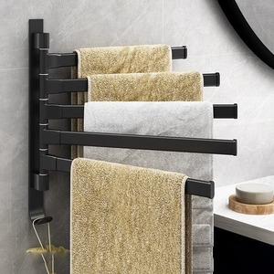 Porte-serviettes mural moderne multi-branches en métal, organisateur de salle de bain, accessoires de salle de bain pour hôtel - Product Image 5