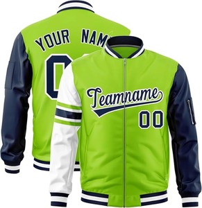 HOOD CREW Mens <b>Varsity</b> <b>Jackets</b> Faux Leather Sleeve Letterman <b>Boys</b> College Baseball <b>Jacket</b> Customized Wholesale - Product Image 2
