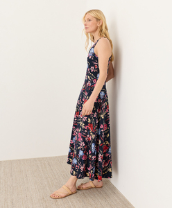 New <b>Summer</b> Women's <b>Dresses</b> Wholesale <b>Boho</b> Cotton Print Tiered Maxi Gowns Backless High Waist Fit Rhythmic Tiered Ruffles Resort - Product Image 1