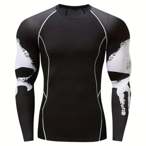 Camiseta Deportiva de Manga Larga con Cuello Redondo para Hombre, Ropa Deportiva Activa, Cómoda, de Secado Rápido, para Gimnasio - Product Image 1