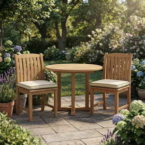 Silla de Comedor de Madera de Teca Sólida para Exteriores, Modelo Astera, Respaldo Recto, Asiento Acolchado, Resistente a la Intemperie, para Hoteles y Resorts - Product Image 6