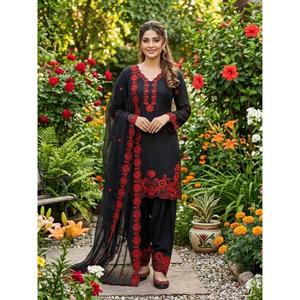 NUEVO MODELO DE ESTA TEMPORADA: VESTIDO SALWARA Farsi con TIRAS EMBOSADAS y DUPATTA para FIESTA, DE SECADO RÁPIDO - Product Image 1