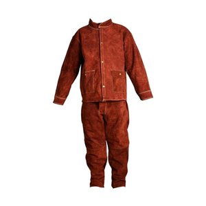 <b>Fire</b> Proof Welding Suit Red Cowhide Split Leather Regular Fit Welded Seams Heat <b>Resistant</b> 500°C 800°C Safety <b>Clothing</b> - Product Image 1