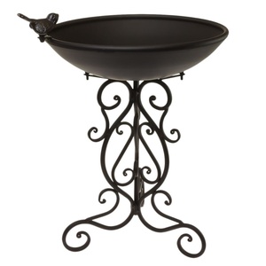 Pure Copper Hand Hammered <b>Standing</b> <b>Bird</b> Bath & Wild <b>Bird</b> <b>Feeder</b> With Iron Stand Decorative Metal Basin For Outdoor Garden - Product Image 2