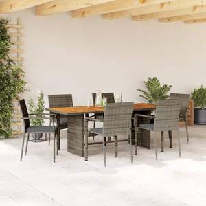 Ensemble de salle à manger de jardin gris foncé - Product Image 1