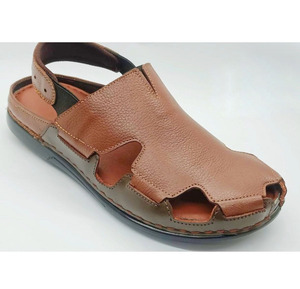 Sandales d'extérieur pour hommes en cuir véritable de qualité supérieure, fermeture facile à scratch, confortables pour la marche et les voyages, personnalisation de marque, collection automne 2026 - Product Image 4